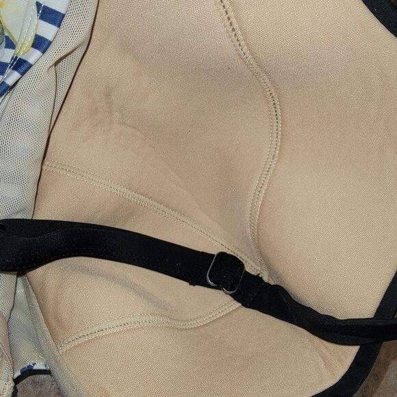 Cacique Swim Lane Bryant Lemon Striped Bikini Top 44D - Picture 5 of 7